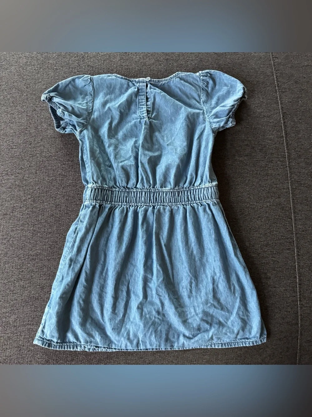 Oshkosh Light Blue Button-Front Chambray Denim Dress Short Sleeves Minimalist 5T